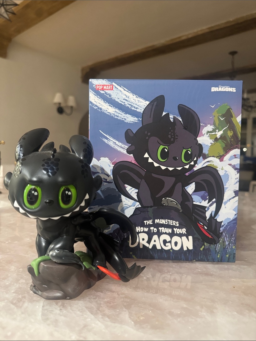 POP MART The Monsters -How to Train Your Dragon Toothless Figure - Black & Green